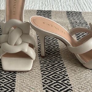 Coach Women's Elegant Cream Heels